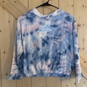 Girls Adidas Tie Dye Cropped Hoodie Size 14